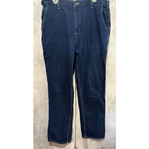 Carhartt Men’s 38x34 Blue Denim Jeans 382-93 Dungaree Fit Work Pants Rugged Fit